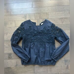 Abercrombie & Fitch long sleeve blouse with lace detail